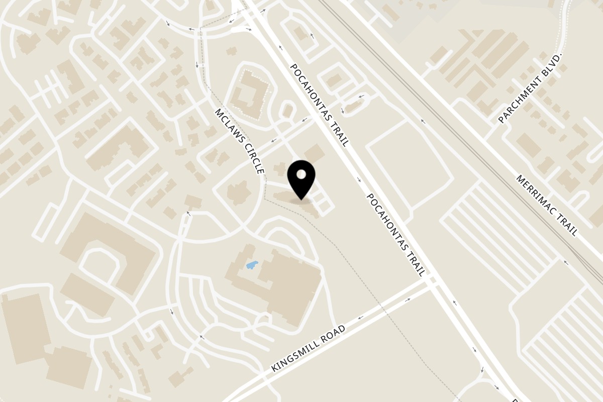 Map showing the location of La Terraza Mexican Grill McLaws Cir on 264 McLaws Cir in Williamsburg