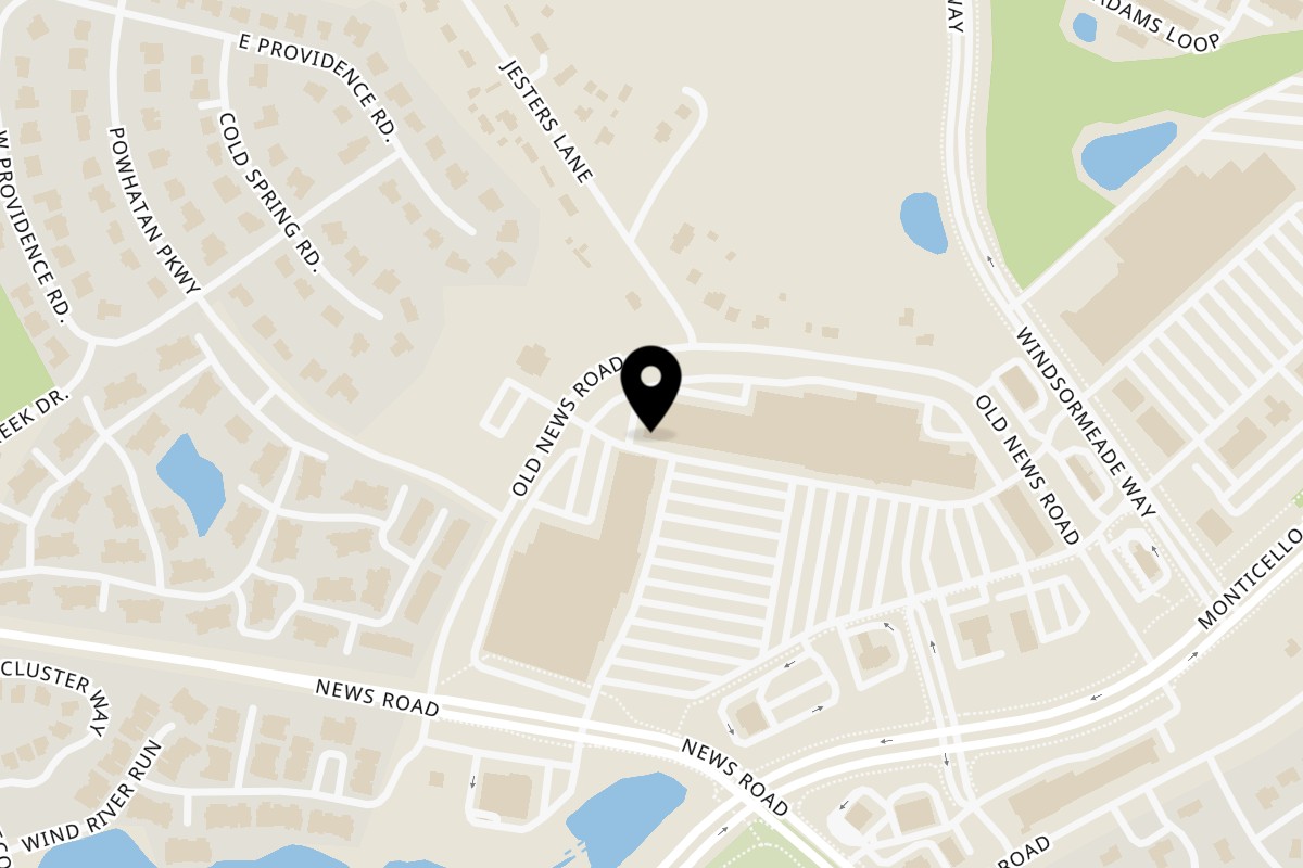 Map showing the location of La Terraza Mexican Grill Monticello Marketplace on 4640 Monticello Ave #7 in Williamsburg
